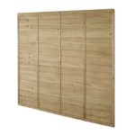 6ft Superlap pressure treated fence panel shown on the side