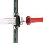 Rutland T-Post tape gate insulator set premium shown on a post