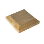 This treated wood top cap has eased edges and is suitable for use with either 3″ x 3″ square stobs or 4" x 4" square stobs. 