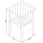 Diagram of a Zest Terazza small garden kitchen side table