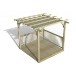 Forest Garden decking kit with Ultima Pergola, two sides and a canopy
