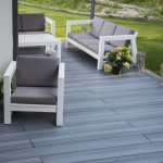 Silver Grey composite decking shown with a fascia board round the outside