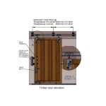 This diagram shows how the metal timber hangers are attached to the door and then attached to the track
