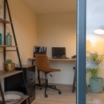 Inside view of a Forest Garden Xtend 2.5 outdoor home office