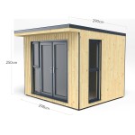 Dimensions of a Forest Gardens small outdoor office shed