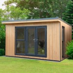 Forest Gardens Xtend 4.0+ insulated outdoor office shown in a garden setting