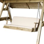 Zest Miami 3 seater swing set with stone coloured pad