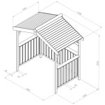 Zest Ashton BBQ shelter dimensions