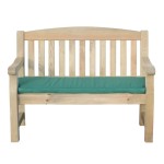 Zest Emily 2 seater garden bench shown with a green coloured seat pad