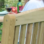 Back view of the Zest Emily wooden garden bench