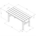 Zest Emily wooden garden table dimensions