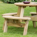 Close up view of the Zest Katie round picnic table