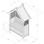 Zest Norfolk wooden arbour dimensions