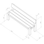 Zest Philippa 3 seater garden bench dimensions