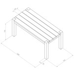 Zest Philippa wooden garden table dimensions