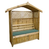 Zest Hampshire Arbour shown with a green seat pad