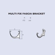 Diagram of a 170mm fascia bracket