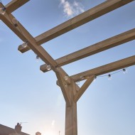 Close up view of the roof of the Premium 2.4m Ultima pergola