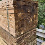 These flat top green pressure treated softwood picket fence pales/slats are sold individually so the fence can be adjusted
