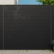 DuraPost sleek aluminium privacy panel shown with posts and capping rail