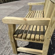 Close up view of the classic garden bench