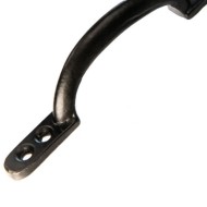 Black door handle, close up