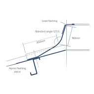 Diagram showing the dimensions of a Briarwood fibre cement apron piece