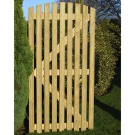 Charltons Curved Orchard Wooden Gate is a slatted gate with a curved wooden top.  Shown here without metalwork
