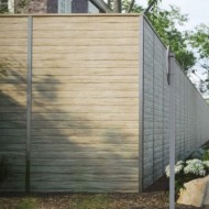 Commercial DuraPost fence posts shown round an office building