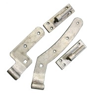 Curved rails wooden gate hinge