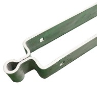 Close up view of a double 24" top gate hinge