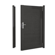 DuraPost aluminium gate frame with in-fill panels shown