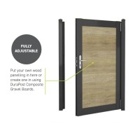 A DuraPost gate frame shown with wood panels inserted