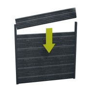 DuraPost Urban composite fence boards shown in a horizontal configuration