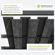 Diagram of Vento composite fence boards being attached by Vento rails