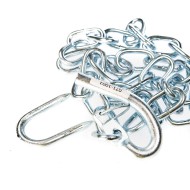 Gate chain with staple commonly used for securing agricultural gates closed