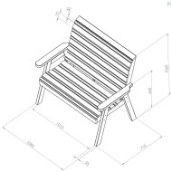 Zest Freya 2 Seater Bench Dimensions