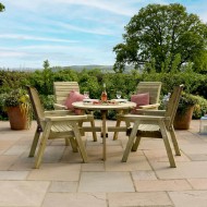 Zest Freya round outdoor dining table set