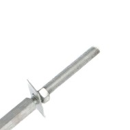 Galvanised hook to bolt hinge, close up