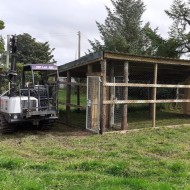 6ft Pedestrian galvanised gate shown on a shed