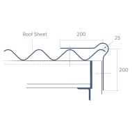 Diagram showing the dimensions of a Briarwood roll top barge board