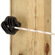 Rutland braided poly wire shown on a fence