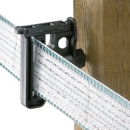 Rutland tape insulator shown on a post