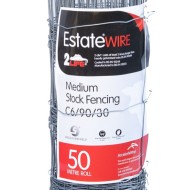 Close up of a Medium strength rylock stock fencing label