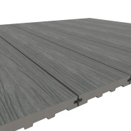 Ultrashield recycled plastic decking Light Grey colour close up