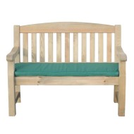 Zest Emily 2 seater garden bench shown with a green coloured seat pad