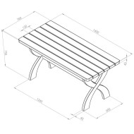 Zest Harriet wooden garden table dimensions