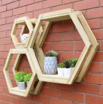 Side view of the Zest Honeycomb Shelf Set Of 3