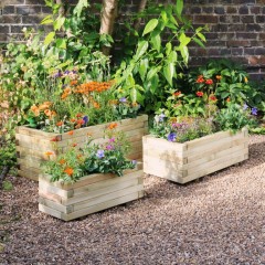 Zest Gresford garden planter box shown here in a set of three