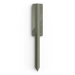 FENCEMATE® Double sleeper pin straight bracket in Olive Grey